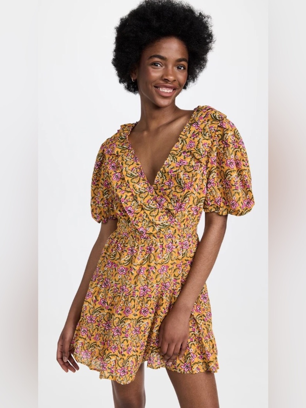 Rahi Anthropologie - Del Sole Chiara Mini Dress - Size XS - Gold/Pink